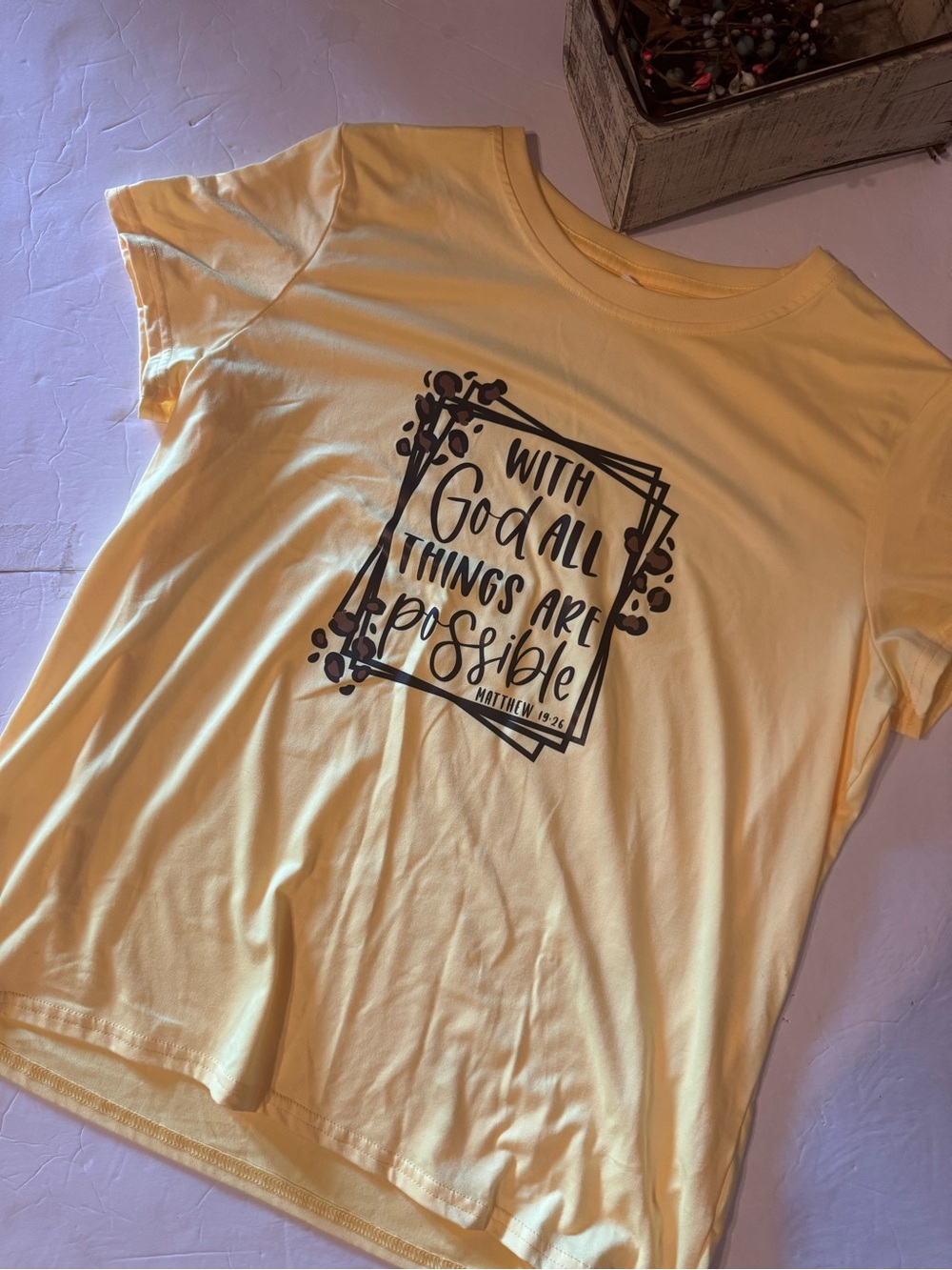 Yellow Faith Graphic Tee - With God All Things Are Possible
